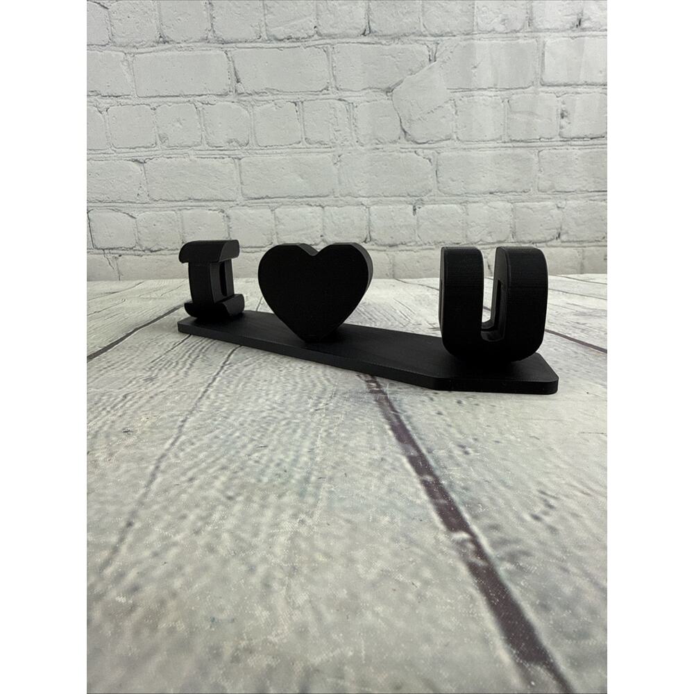 Dads Fathers Day heart I love you Sign Double Word Black PLA Plastic Filament